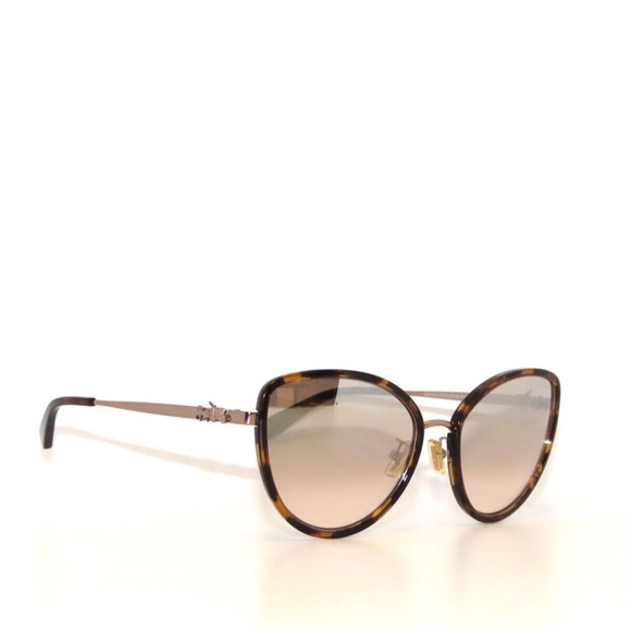 Coach 7093 93318Z Tortoise Rose Gold Silver Pink Gradient Mirror Sunglasses